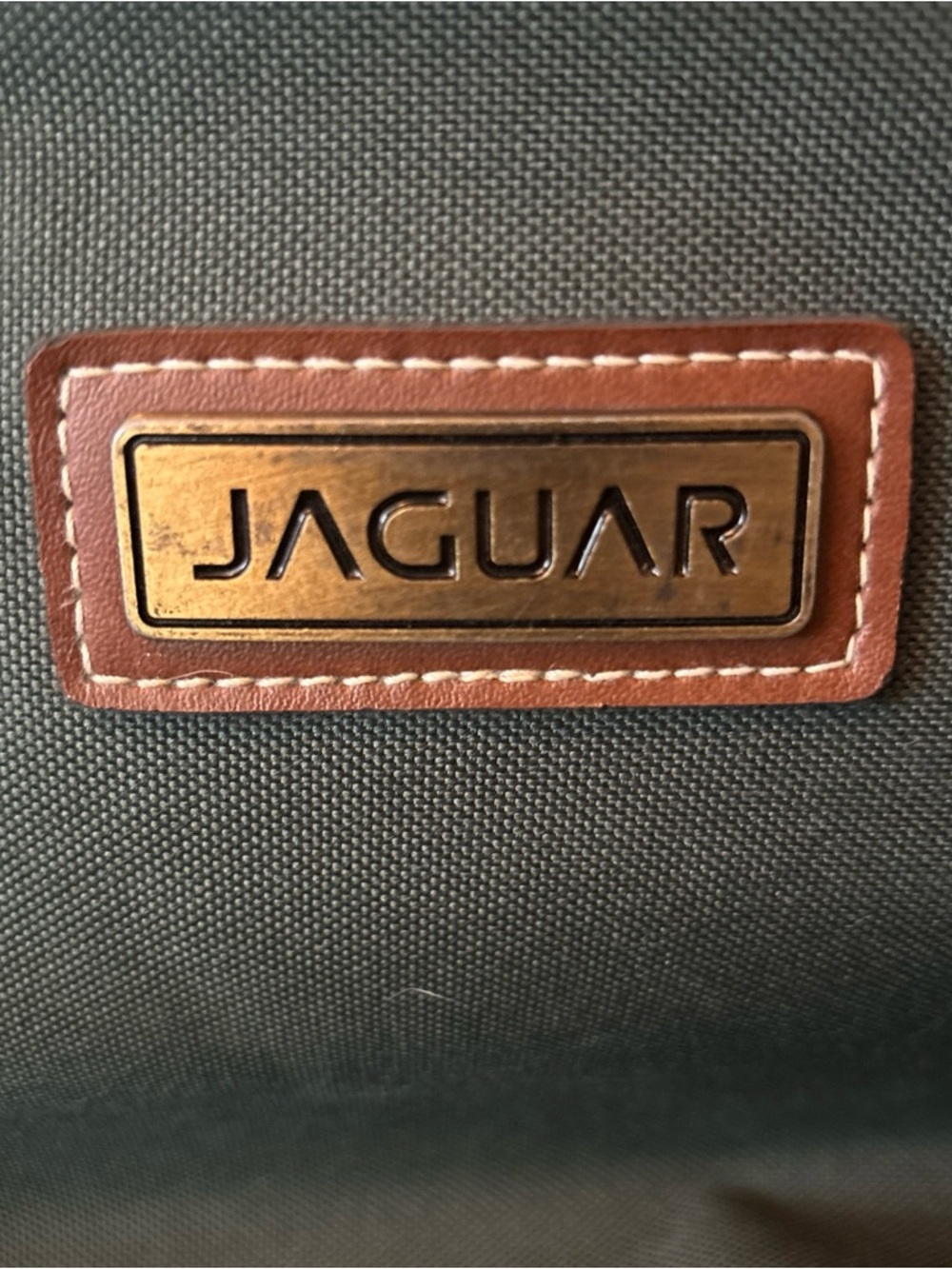 Jaguar Olive Green Duffel Bag with Brown Leather Trim - Picture 5 of 12
